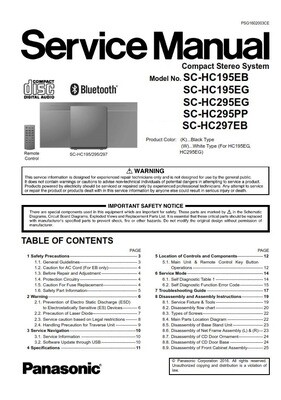 Panasonic SC HC195 HC295 HC297 Stereo System Service Manual