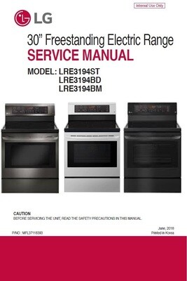 LG LRE3194ST LRE3194BD LRE3194BM Range Service Manual