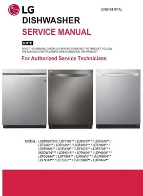 ​LG LDB4548ST LDTS5552S LDTS5552D Dishwasher Service Manual