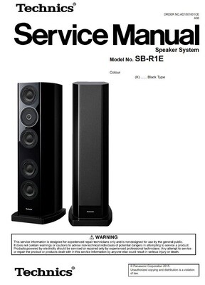 Technics SB-R1 Speaker system Service Manual