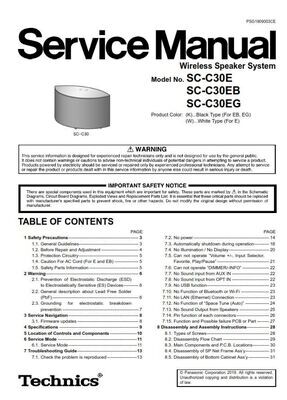 Technics SC-C30 Wireless Speaker system Service Manual