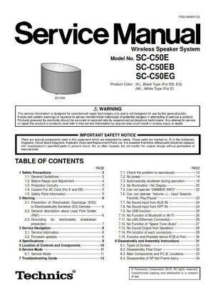 Technics SC-C50 Wireless Speaker system Service Manual