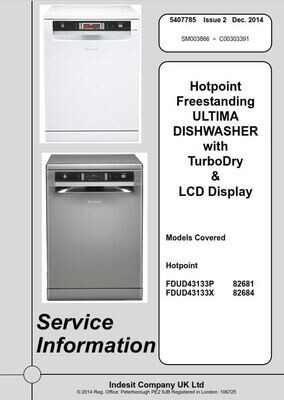 Hotpoint FDUD43133P FDUD43133X Dishwasher Service Manual