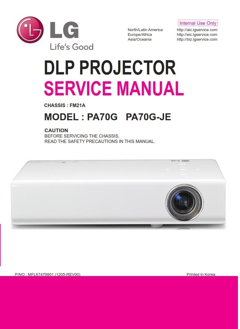 LG PA70G Projector Service Manual