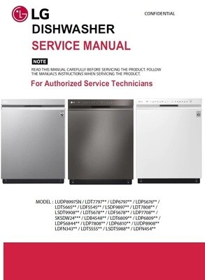 LG LDFN454S LDFN454D LDFN454W Dishwasher Service Manual