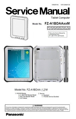 Panasonic Toughpad FZ-A1 BDAA12M A1BDAAxxM Service Manual