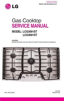 LG LCG3091ST  LCG3691ST Gas Cooktop Service Manual