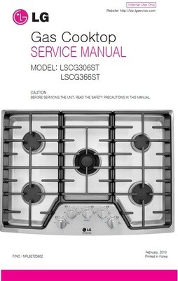 LG LSCG306ST LSCG366ST Gas Cooktop Service Manual