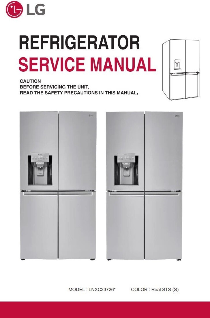LG LNXC23726 LNXC23726S Refrigerator Service Manual and Repair Guide