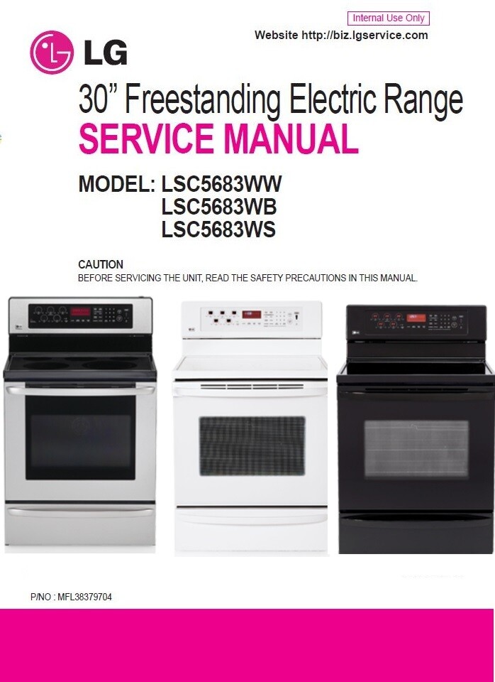 LG LSC5683WW LSC5683WB LSC5683WS Range Service Manual