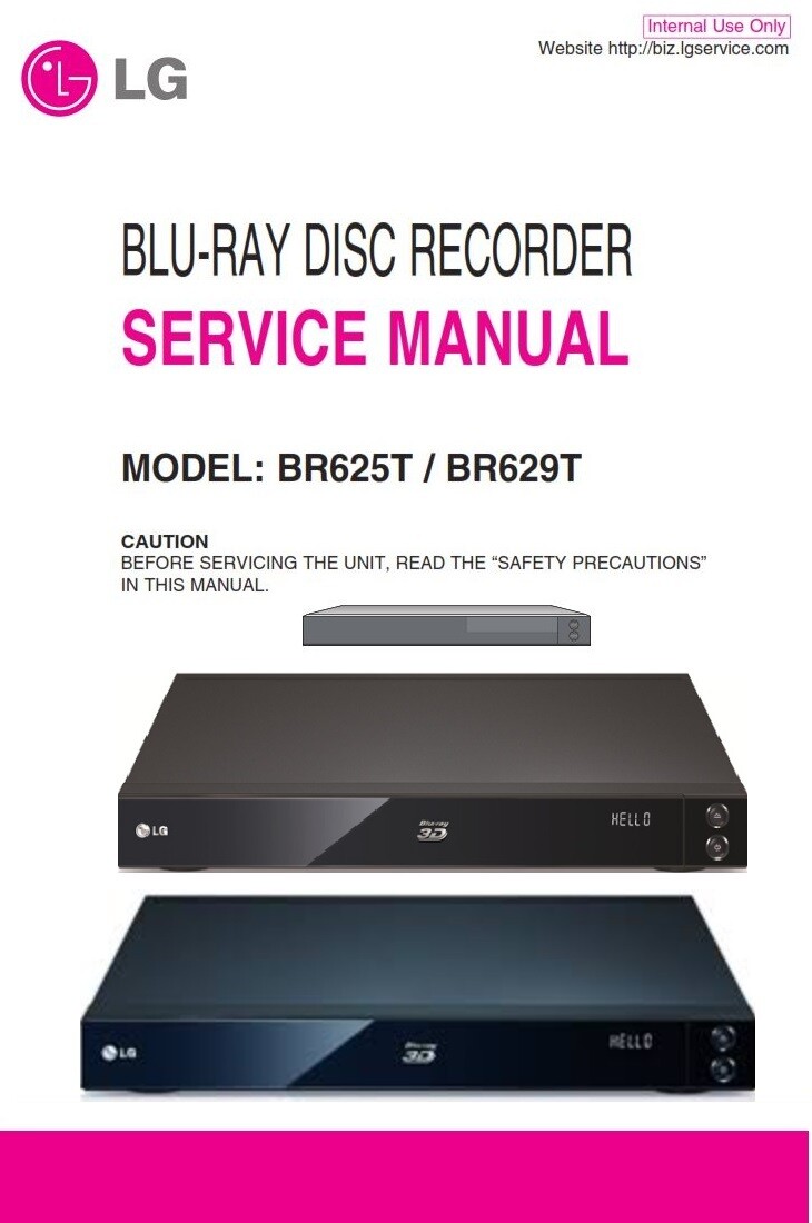 LG BR625T BR629T 3D Blu Ray Player Service Manual
