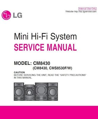 LG CM8430 Mini Hi Fi System Service Manual and Repair Guide
