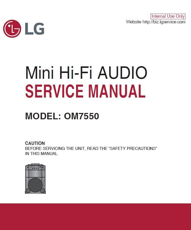 LG XBOOM OM7550 Speaker System Service Manual and Repair Guide