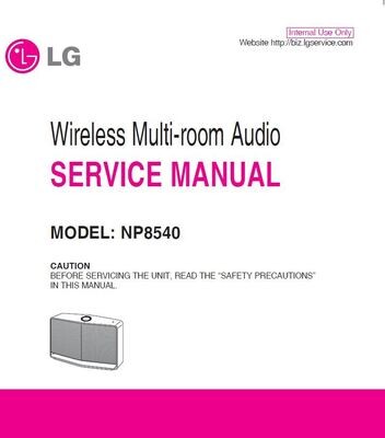 LG NP8540 Speaker System Service Manual and Repair Guide
