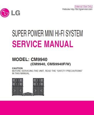 LG CM9940 CMS9940F CMS9940W Hi Fi System Service Manual and Repair Guide