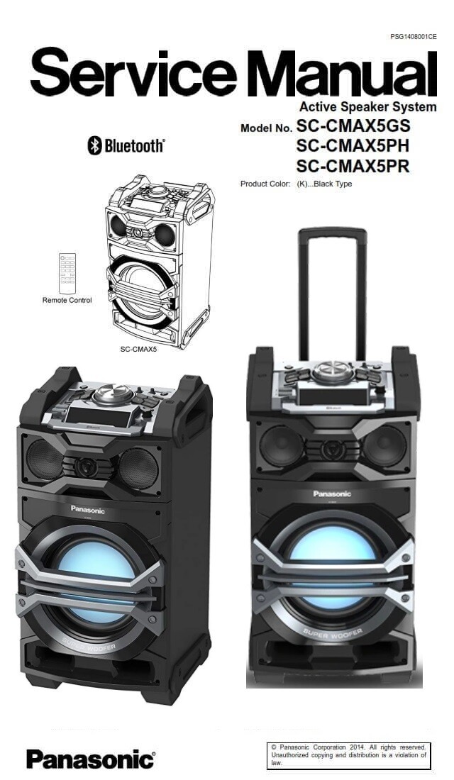 Panasonic SC CMAX5 Party Speaker System Service Manual