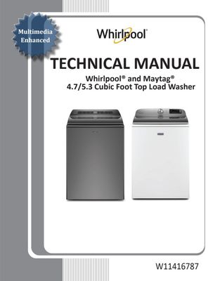 Whirlpool WTW6157PW WTW6157PB Washer Service Manual Repair Guide