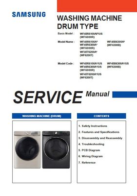 Samsung WF45R6100AP, WF45R6100AC WF45R6100AQ Washer Service Manual Samsung WF45R6100AP, WF45R6100AC WF45R6100AQ Washer Service Manual