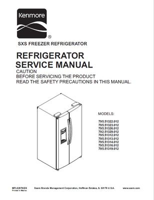 Kenmore 795 51312 51313 51314 51316 51319 (.012 models) Service Manual Kenmore 795 51312 51313 51314 51316 51319 (.012 models) Service Manual