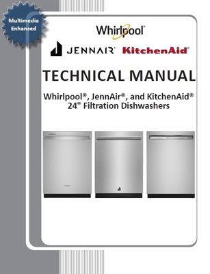 KitchenAid KDFE204KBL KDFE204KWH Dishwasher Service Manual KitchenAid KDFE204KBL KDFE204KWH Dishwasher Service Manual cover page with photos of the dishwasher with model code