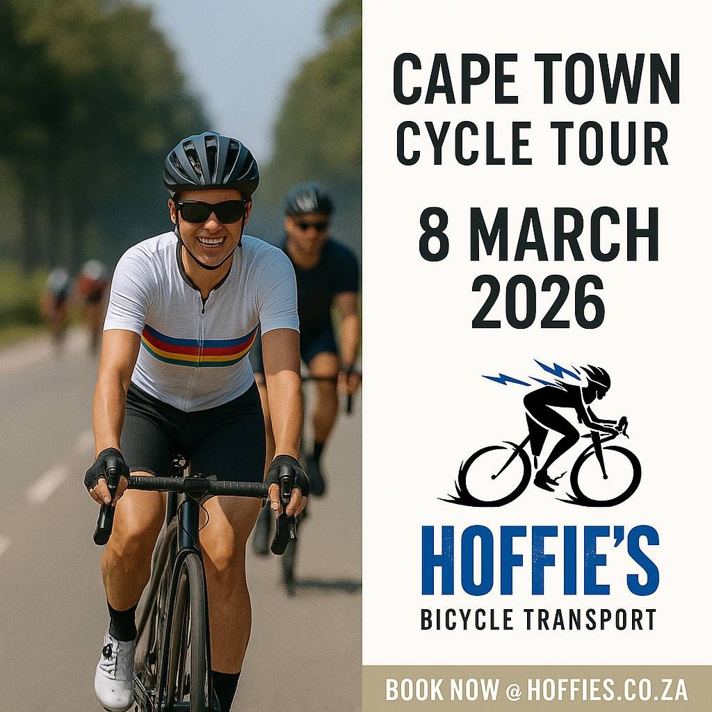 Hoffie&#39;s Bicycle Transport promotional image for Cape Town Cycle Tour event