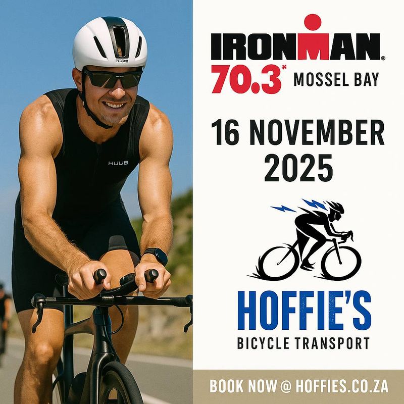Hoffie&#39;s Bicycle Transport promotional image for Ironman Mossel Bay event