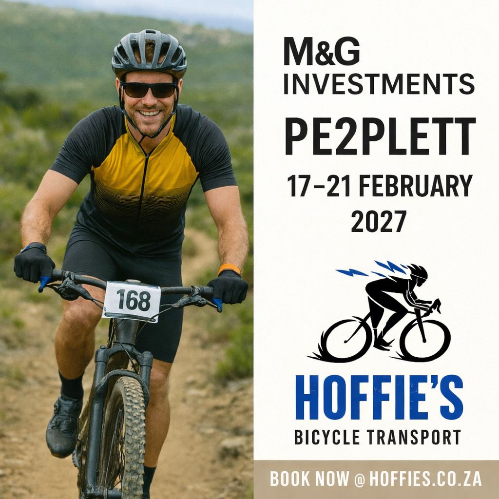 PE2PLETT 2027 bicycle transport by Hoffies for MTB stage race riders with insured delivery from Gauteng to Garden Route SA