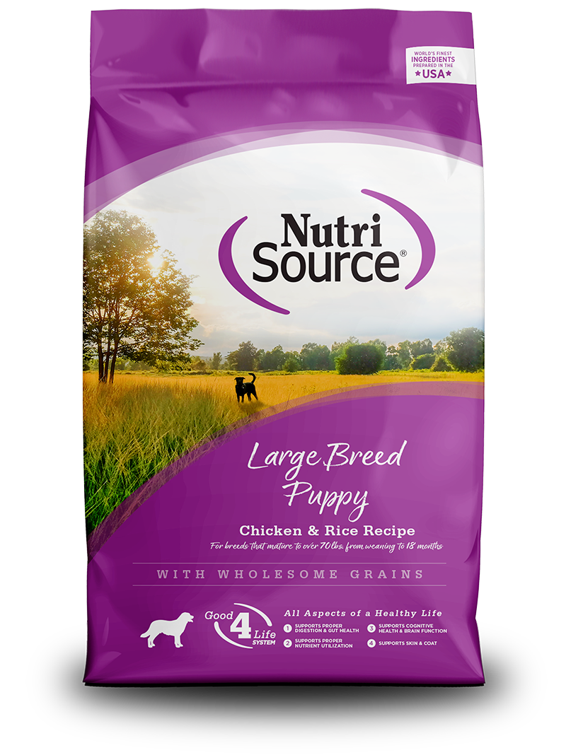 Nutri Source Chicken and Rice para razas GRANDES CACHOROS 26 LBS.
