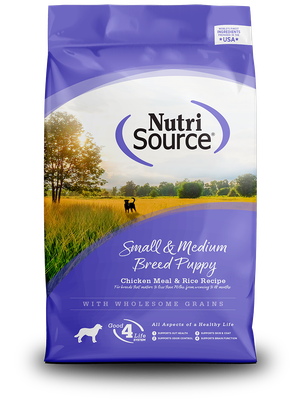 Nutri Source Chicken Meat and Rice para razas MEDIANAS Y PEQUEÑAS CACHORROS 26 LBS.
