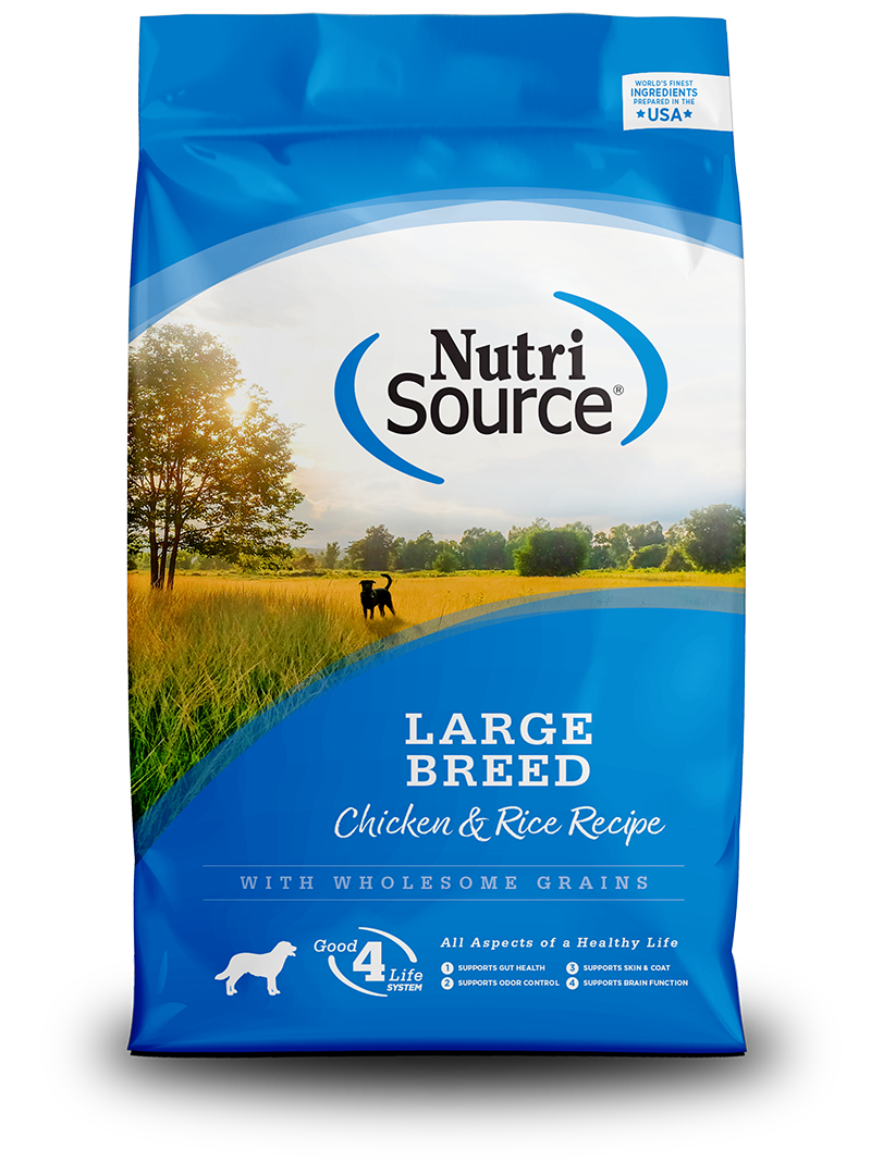 Nutri Source Chicken and Rise Large Breed razas GRANDES ADULTOS Y CACHORROS 29 LBS.
