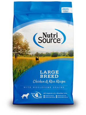 Nutri Source Chicken and Rise Large Breed razas GRANDES ADULTOS Y CACHORROS 29 LBS.
