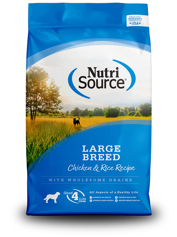 Nutri Source Chicken and Rise Large Breed razas GRANDES ADULTOS Y CACHORROS 29 LBS.