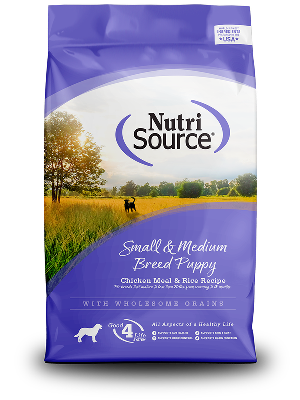 Nutri Source Chicken Meat and Rice para razas MEDIANAS Y PEQUEÑAS CACHORROS 26 LBS.