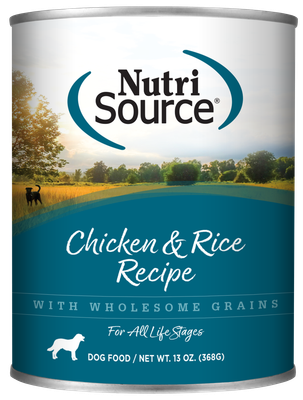 Nutri Source Chicken and Rice ADULTOS Y CACHORROS 13 OZ.