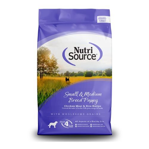 Nutri Source Chicken Meat and Rice para razas MEDIANAS Y PEQUEÑAS CACHORROS 12 LBS.