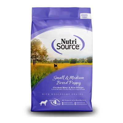 Nutri Source Chicken Meat and Rice para razas MEDIANAS Y PEQUEÑAS CACHORROS 26 LBS.