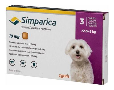 Simparica 2 a 5 kg  1 unidad