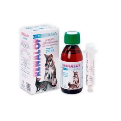 Catalysis Renalof Pets - Suplemento para uso veterinario en solución oral para perros y gatos - Frasco de 150 ml con jeringa dosificadora.