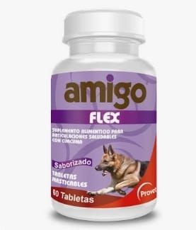 Provet Amigo Flex - Complemento nutricional, vitamínico y mineral en presentación de tabletas masticables saborizadas para perros - 60 tabletas
