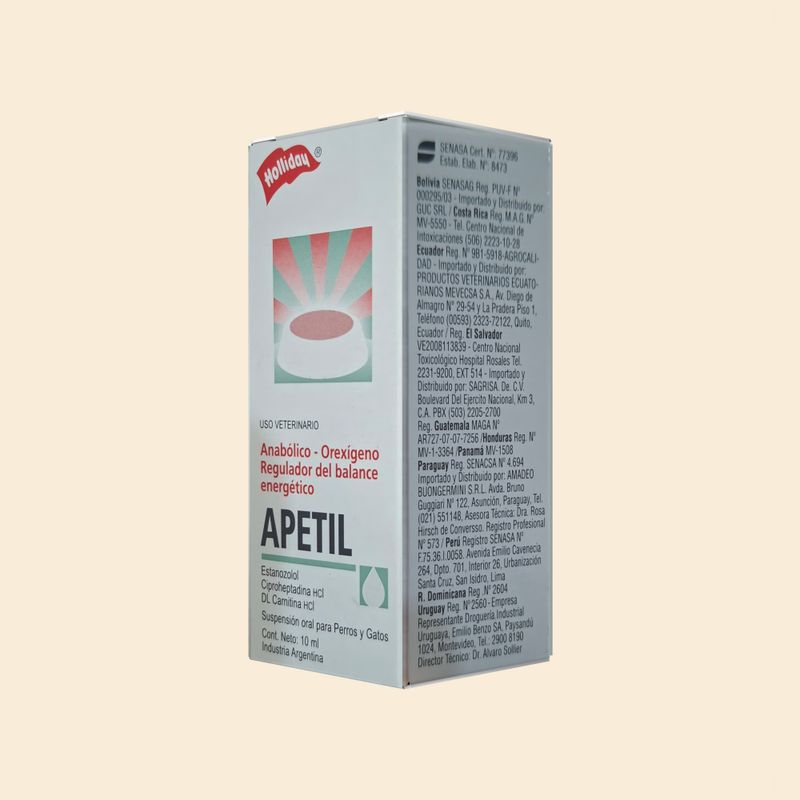 Apetil - Gotas estimulantes del apetito y anabólico para perros y gatos - 10ml
