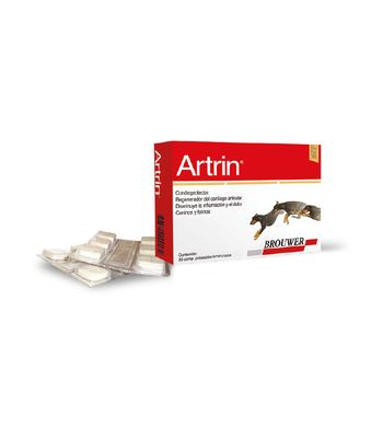 Brouwer Artrin - Comprimidos condroprotector y regenerador del cartílago articular para perros y gatos. - 30 Comprimidos