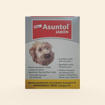 Bayer Asuntol Jabón - Jabón antiparasitario externo para perros, elimina garrapatas, pulgas y piojos, aporta suavidad y brillo - 100 g