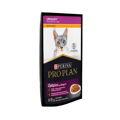 Purina Pro Plan Urinary Optiplus™ con Omega 3 - Alimento húmedo para gatos adultos +1 año, pollo en salsa, salud del tracto urinario e hidratación - 85 g