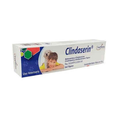 InnoPharma Clindaserin - Ketanserina y Clindamicina - Cicatrizante y Antibacteriano Tópico. Gel Tópico. Uso Veterinario - 30g