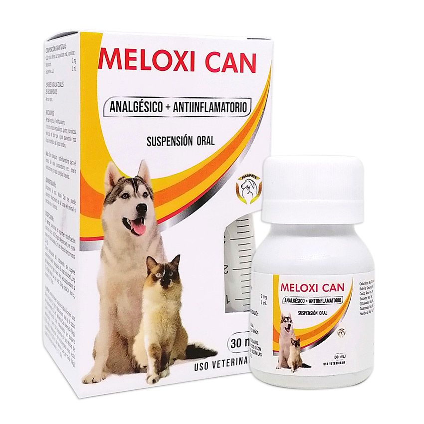 Meloxi Can – Analgésico + Antiinflamatorio para perros y gatos. Suspensión Oral. Uso Veterinario. -  30 ml