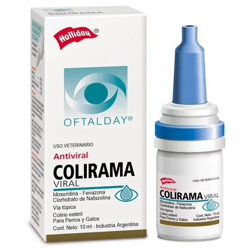 Holliday Oftalday Colirama Viral – Antiviral. Colirio estéril, para perros y gatos. – 10 ml
