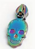 Zipper Pull - Rainbow - Skull