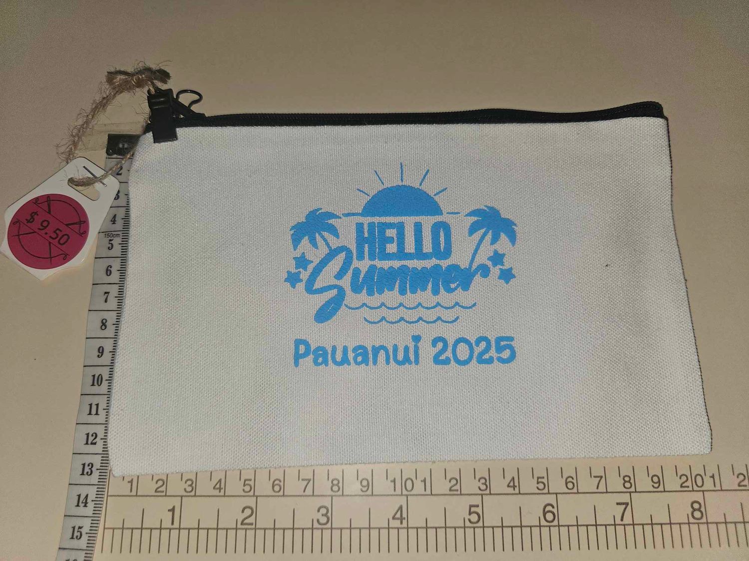 Hello Summer Pouch - Baby Blue Puff