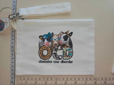 Highland Cows - OCD - Canvas Wristlet Pouch
