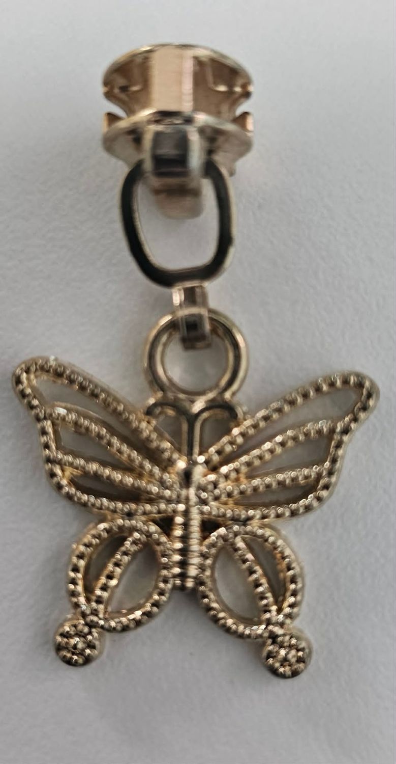 Zipper Pull - Gold - Butterfly